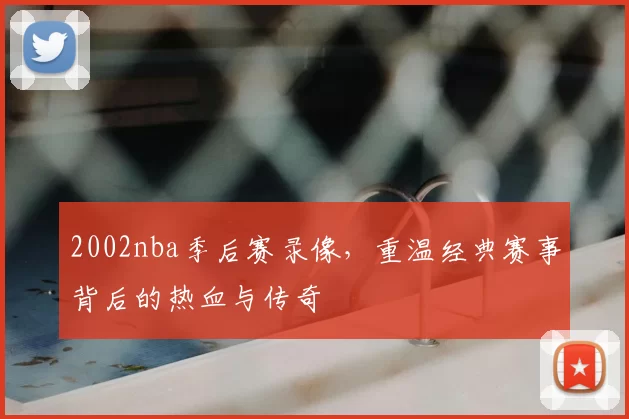2002nba季后赛录像，重温经典赛事背后的热血与传奇